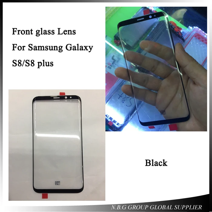 Высококачественное черное внешнее стекло для Samsung Galaxy S8 edge G950 + plus G955 LCD переднее