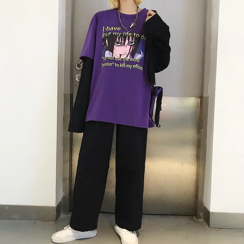 YouGeMan Осенняя Футболка женская одежда Корейский Ulzzang Harajuku уличная хип-хоп