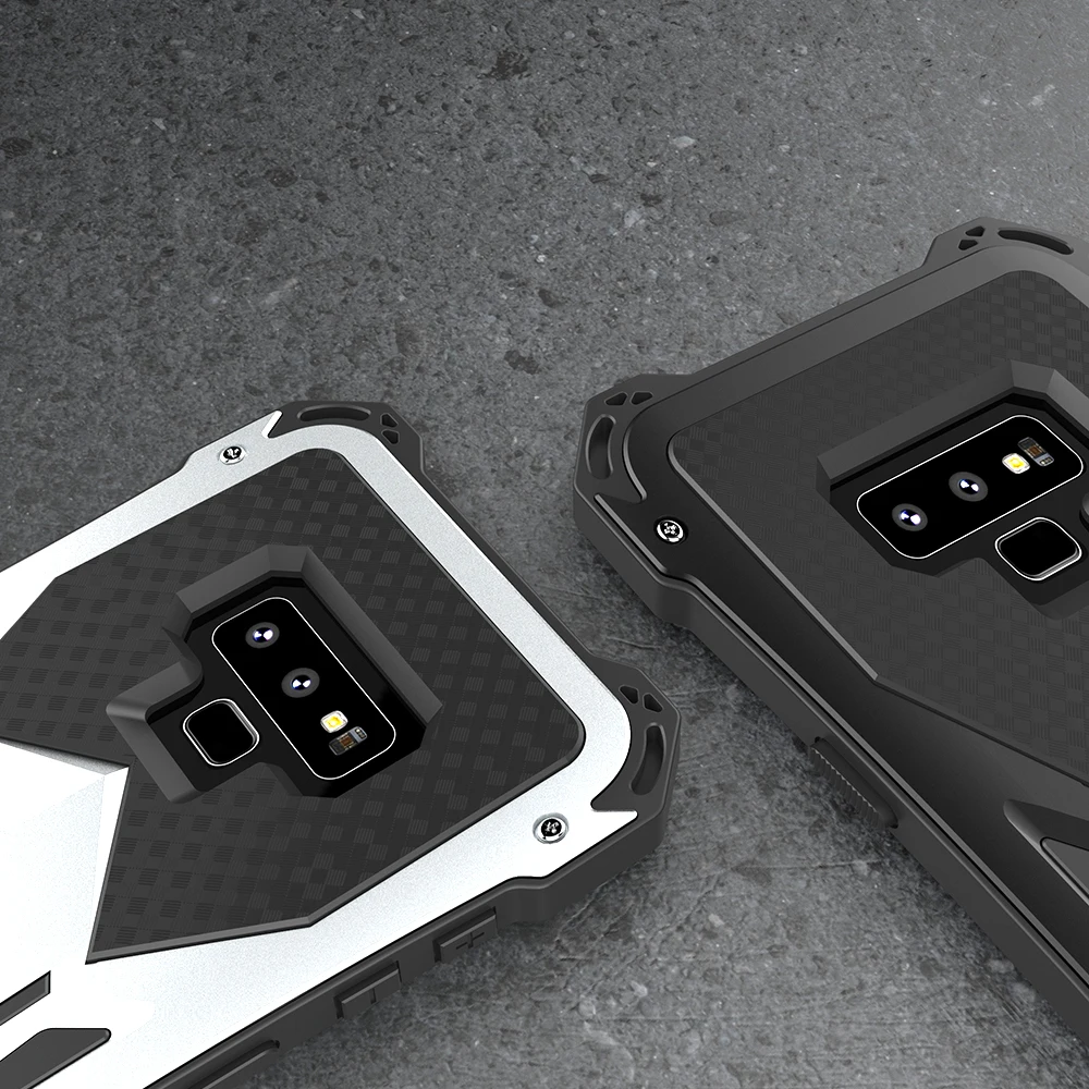 Оригинальный R JUST Алюминиевый металлический силиконовый чехол Heavy Duty защитный