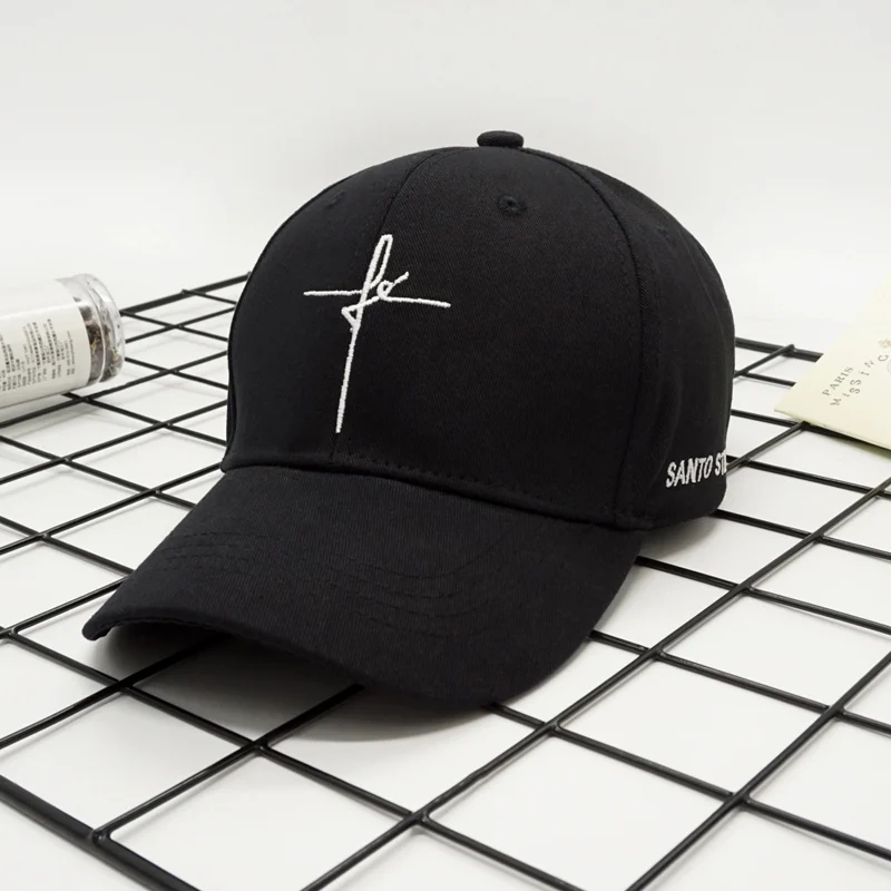 Высокое качество Faith Cross бейсболки для мужчин и женщин хип-хоп Snapback кепки Casquette Dad Bone пара письмо бейсболка кепки - Цвет: Black