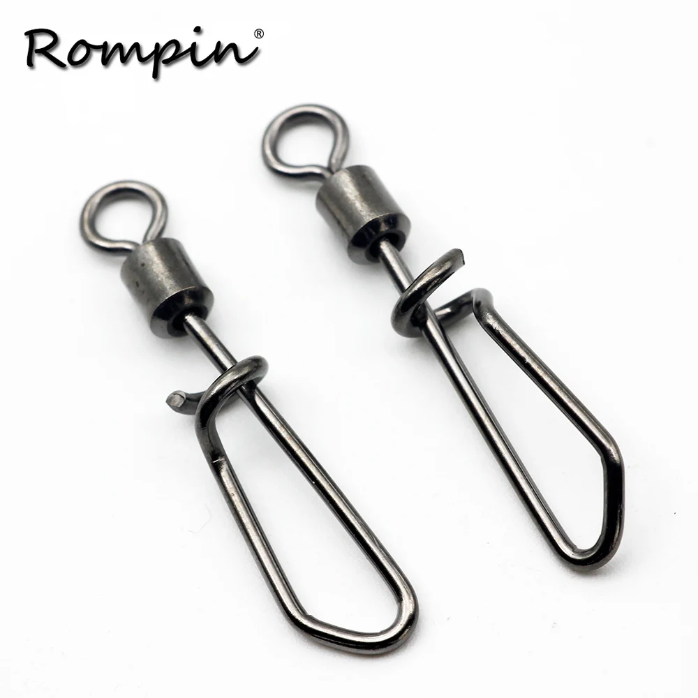 

Rompin 20pcs Connector Barrel Swivels Rolling Swivels With T shape Snap Fish Fishing Tackle Fishing Swivel Pesca Accessory