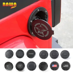 bawa car tank cover for jeep jk wrangler 2007 2017 abs aluminum alloy car exterior gas fuel tank cap cover for jk wrangler free global shipping