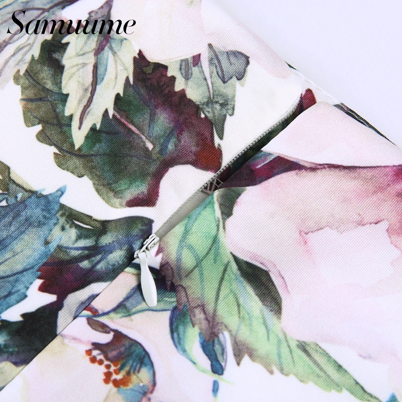 Samume 2018 Новое поступление для женщин Мода цветочный принт миди юбка леди трубки