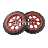 2pcs 4 5 11 4cm 114x8x17mm rear back shopping trolley basket red black cart wheels rubber inner hole 8mm