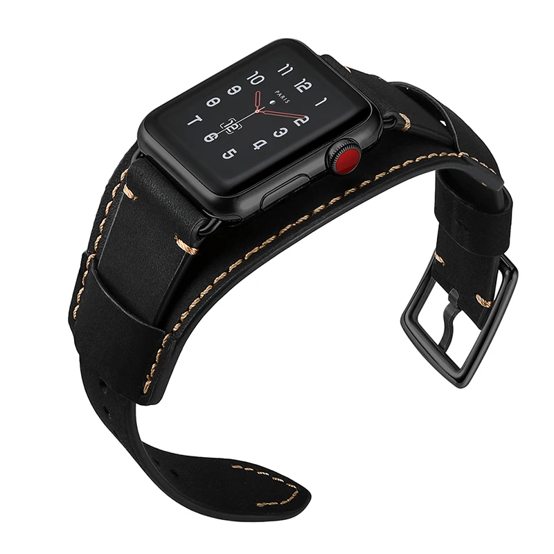 Новейший браслет из натуральной кожи ремешок для Apple Watch Series 1 2 3 iWatch 38 мм 42 Ремешки