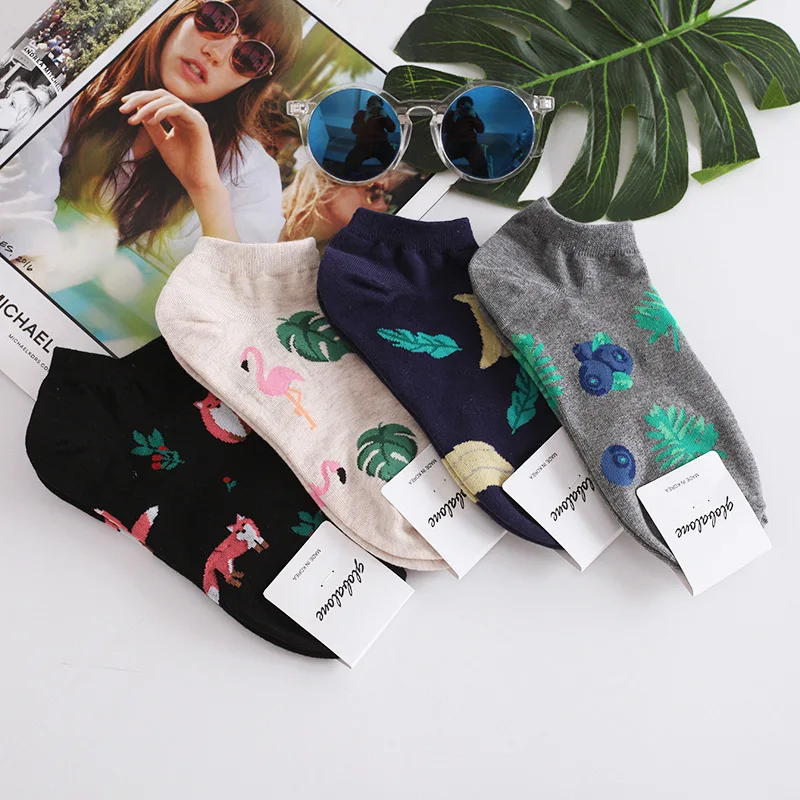 Забавные мягкие мода птица мультфильм Harajuku животных фламинго хлопковые носки
