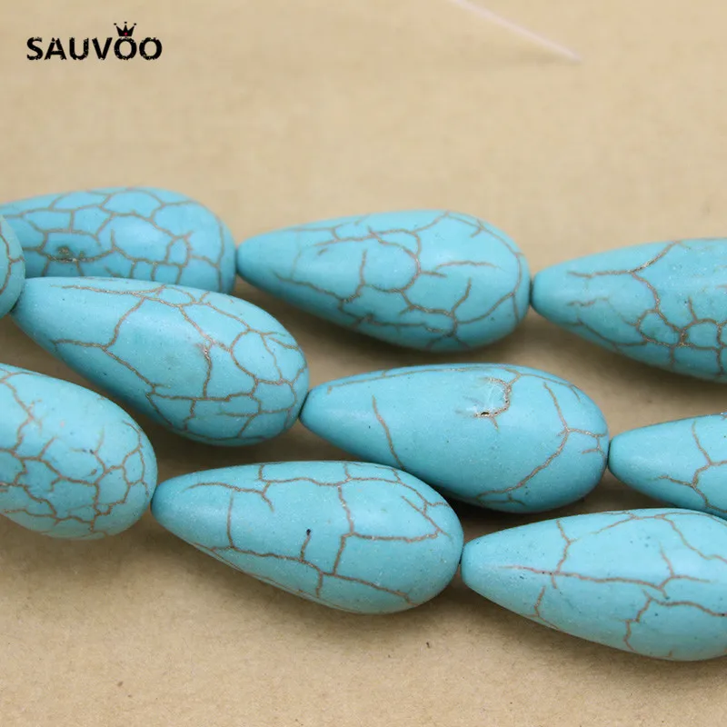 SAUVOO 1 нить синие Бусины природные камни россыпью разделитель бусины капли воды 2*2