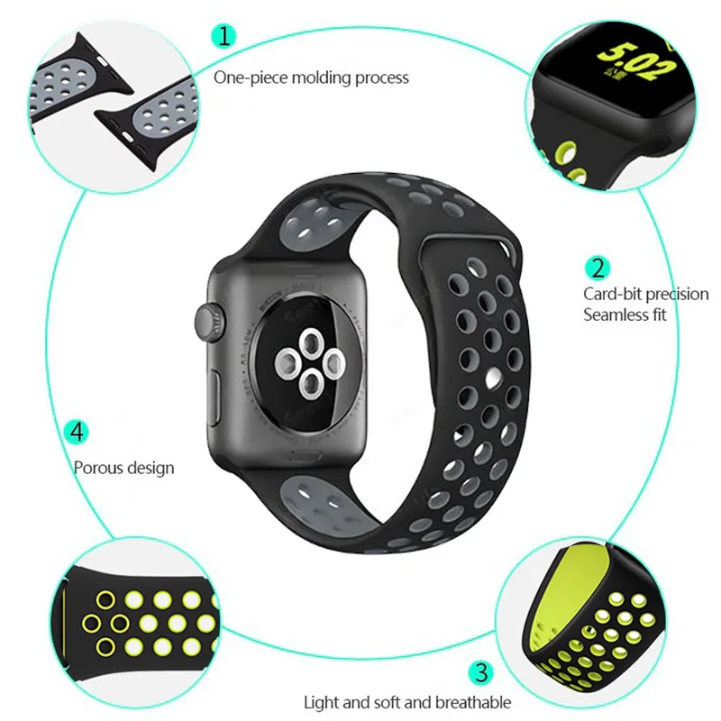 Силиконовый ремешок для iWatch 38/42 мм часов Apple Watch резиновый спортивные браслеты 3/2 |