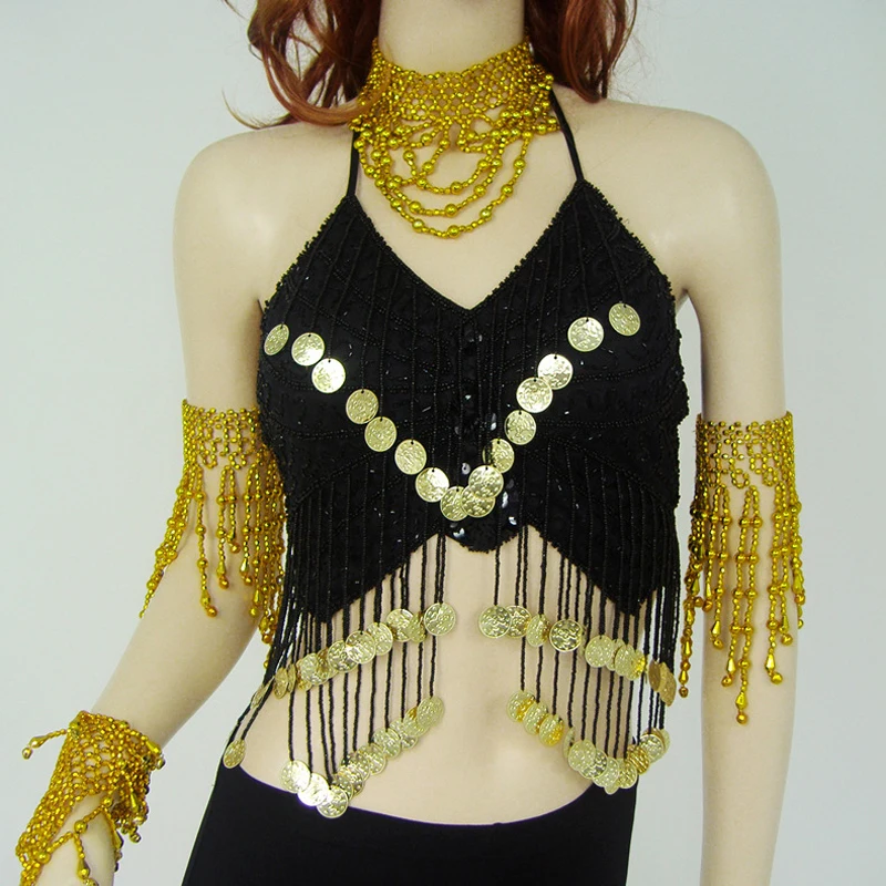 

Belly Dance Hanging Coins Butterfly Bra Belly Dance Bra Sports Bra
