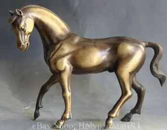 13 &quotКитайский Народный Фэн-Шуй Медь Зодиак Год Лошади Статуя Скульптура