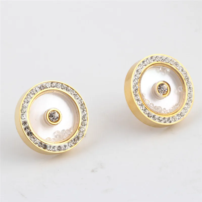 Женские серьги-гвоздики из нержавеющей стали с фианитом | Украшения и аксессуары