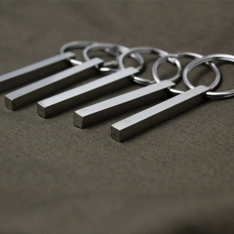 Fashion Stainless Steel Keychain Record Logo And The Text Trendy Bar Key Fobs Unisex Gift Charm Ring | Украшения и аксессуары