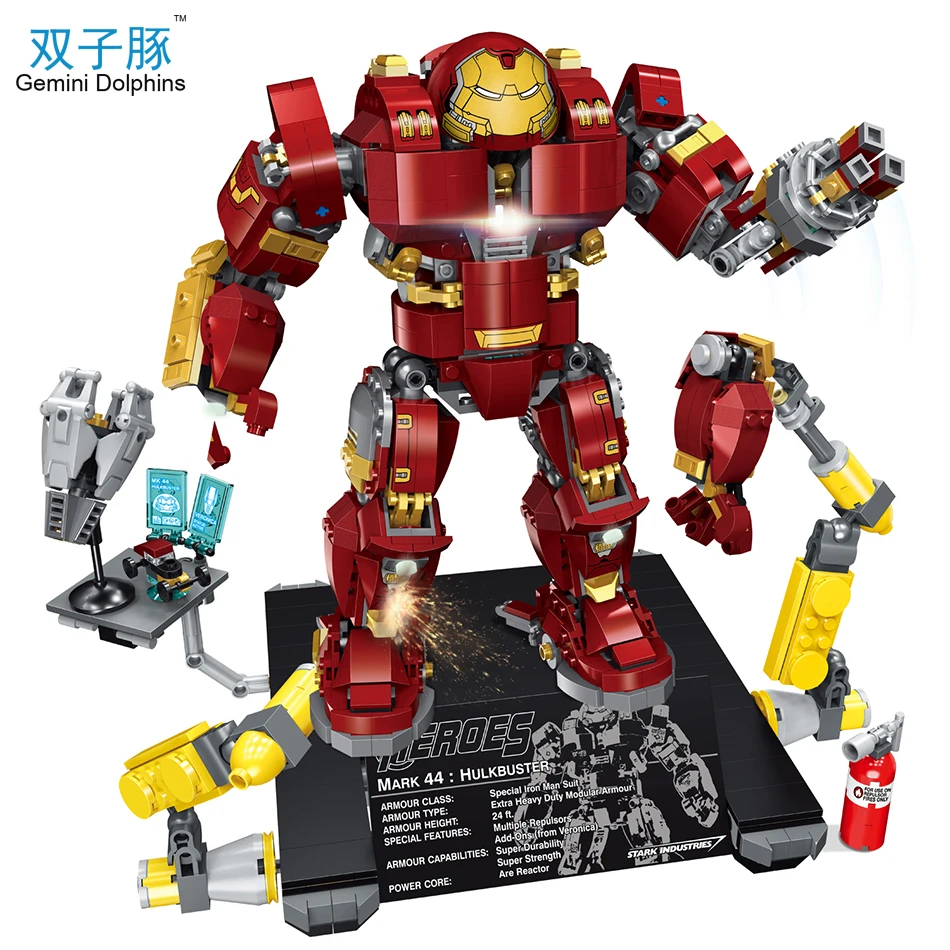 1538 шт. строительные блоки Мстители Халк Бастер меха совместимые с Legoed Marvel Super Hero