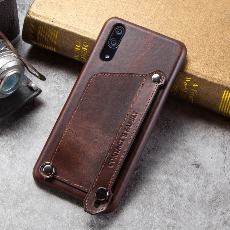 Чехол из натуральной кожи для huawei P20, чехол со слотом для карт, Магнитный чехол для huawei P20, флип-чехол, кожаный чехол P20, кошелек, сумка для телефона - Цвет: 1006-coffee