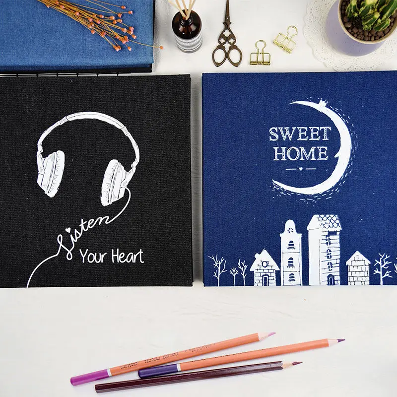 Personality Cowboy cover black sheets photo album DIY Manual Record Book Paste Baby Family Album Couple Memorial | Дом и сад