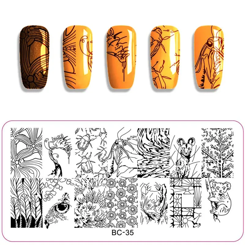 Nail Art Stamping Plates New Arrived Halloween Skull Owl Flower Leaf Image Template Stamp Plate Print Stencil | Красота и здоровье