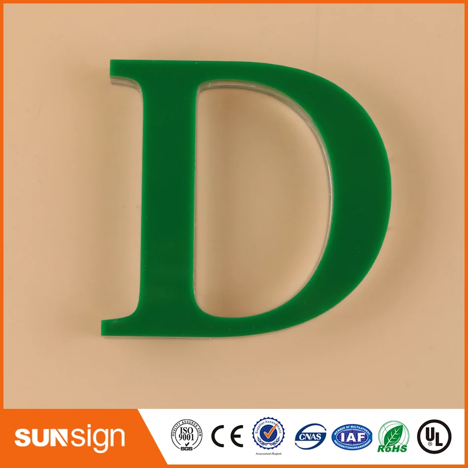 Наружная вывеска из зеленого плексигласа с буквами на заказ|plexiglass letters|custom letter