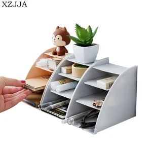 XZJJA креативный Многофункциональный пластиковый ящик для хранения настольные канцелярские принадлежности органайзер для мелочей косметический контейнер