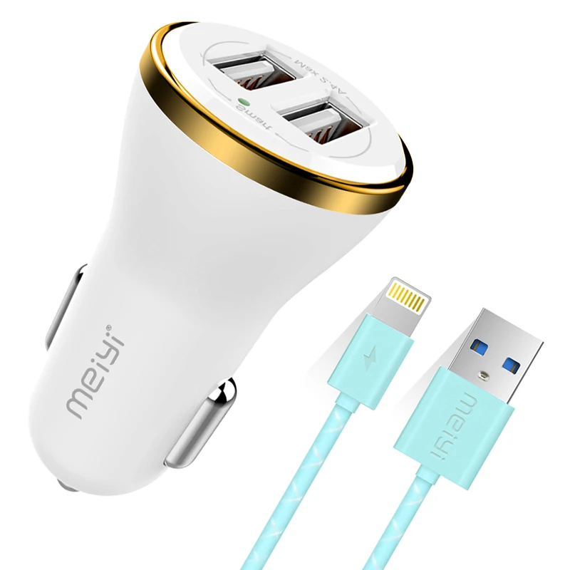 Meiyi 1 м USB кабель для iPhone 8 7 6 6s Plus 5S se iPad подходит IOS 10 9 Pin + Автомобильное зарядное