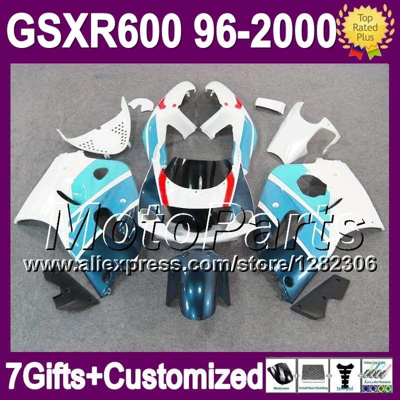 Для SUZUKI SRAD синий белый GSXR600 GSXR 600 96 97 98 99 00 GSX R600 3W204 1996 1997 1998 1999 новая сине бело 2000