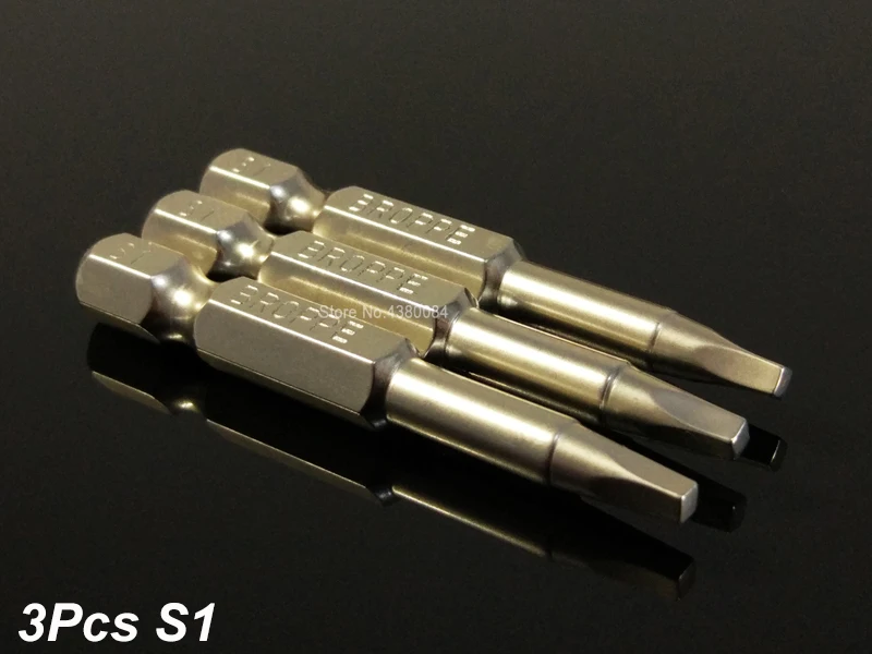 3 размера, набор из 3 шт., 50 мм, отвертка с квадратной головкой, биты 1/4 ''с шестигранным хвостовиком, магнитный Электрический драйвер, биты S1 S2 S3, ручные инструменты S2, сталь