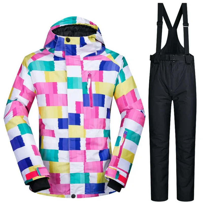 Лыжный костюм женский зимний комплект одежды толстая Водонепроницаемая лыжная