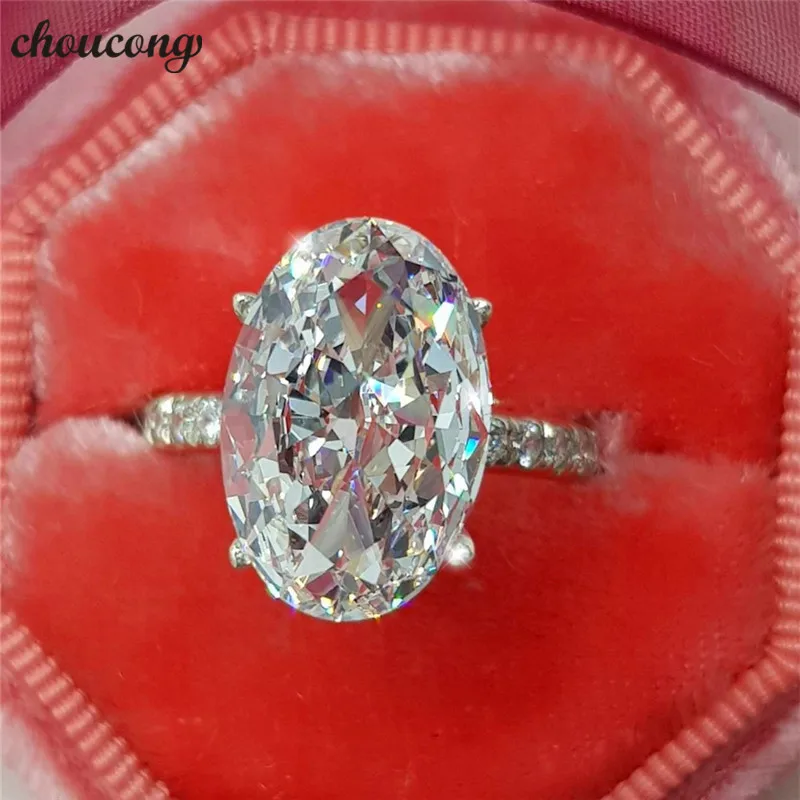 

Сверкающее кольцо обещания choucong из стерлингового серебра 925 пробы 3ct AAAAA cz обручальное кольцо для женщин Свадебные ювелирные изделия подаро...