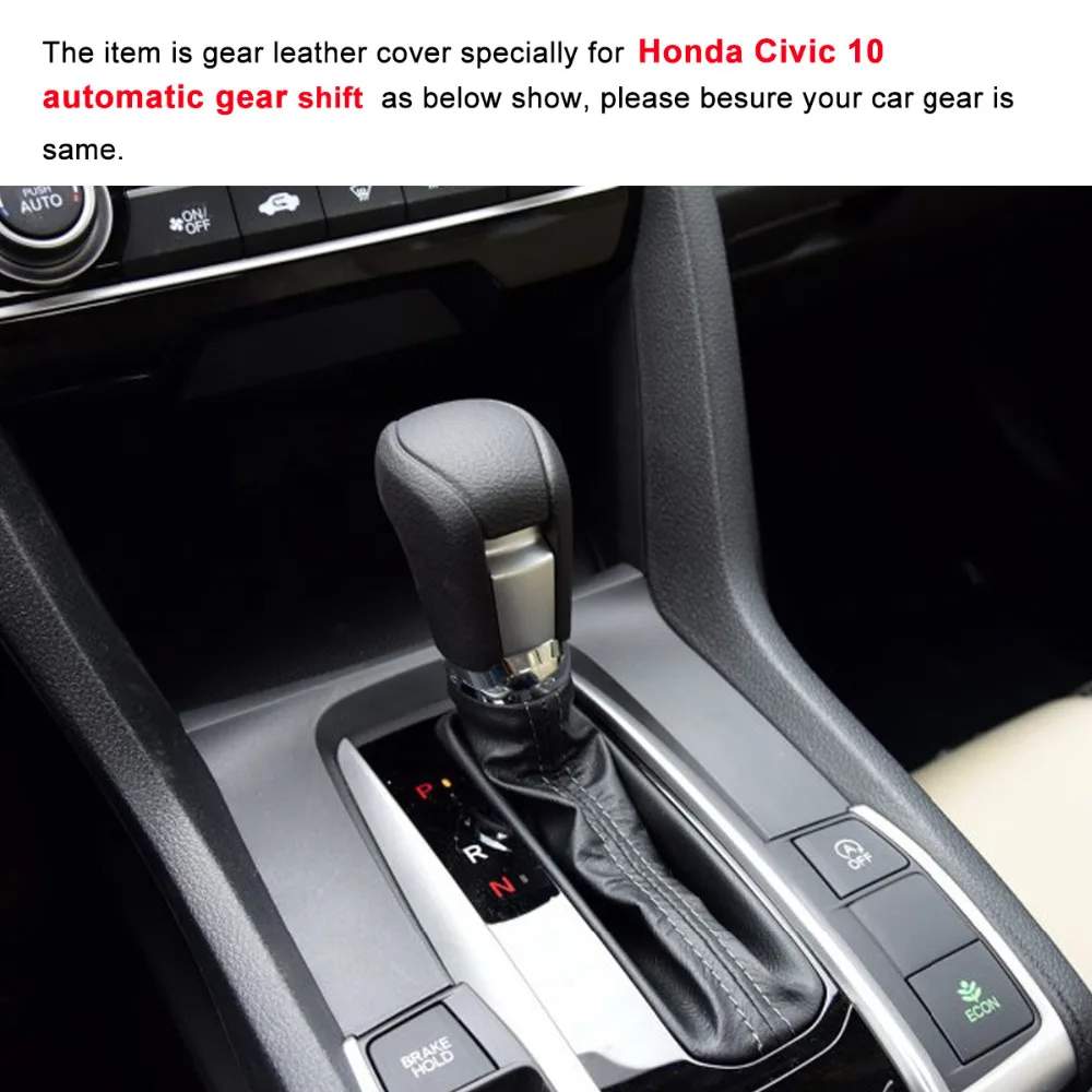 Yuji-Hong автомобильные чехлы для интерьера чехол для Honda Civic 10 автоматическое переключение ошейники натуральная кожа Ручка автомобильный Стайлинг крышка