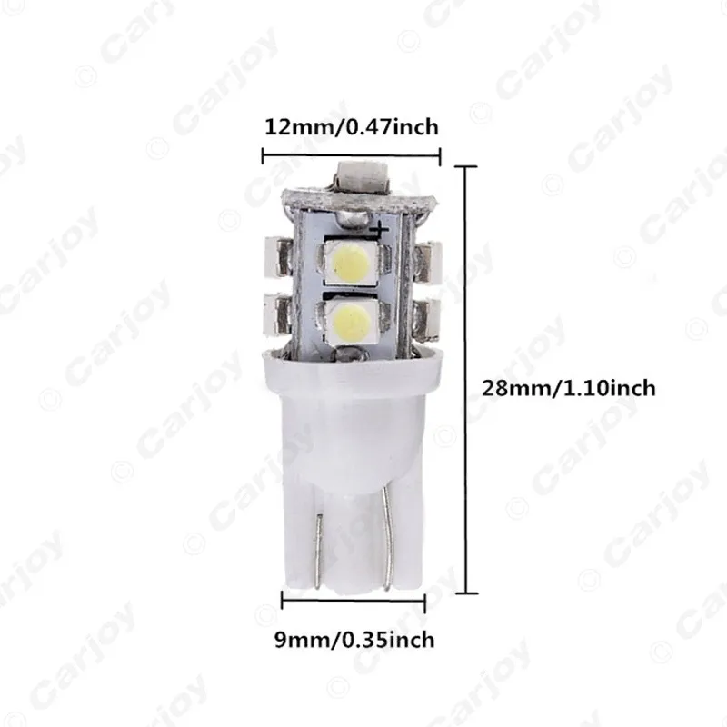 LEEWA 5 шт. яркий T10 клин 168 194 W5W Автомобильные светодиодные лампы 1210 10SMD 12 в 7 цветов
