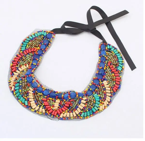 New Arrival Trendy Bohemia Beads Necklace Western Statement Choker Resin Flower Ethnic Women Jewelry | Украшения и аксессуары