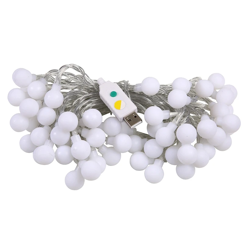 Переносная светодиодная гирлянда с круглыми шариками питание от USB 5 В