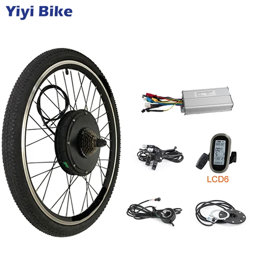 26inch LCD6 kit 1000 Вт Электрический е велосипед конверсионный комплект 48 в задний мотор колеса 42 км/ч бесщеточный не-редукторный мотор ступицы 26 27,5 28 29 700C велосипедный двигатель - Цвет: 26inch LCD6 kit