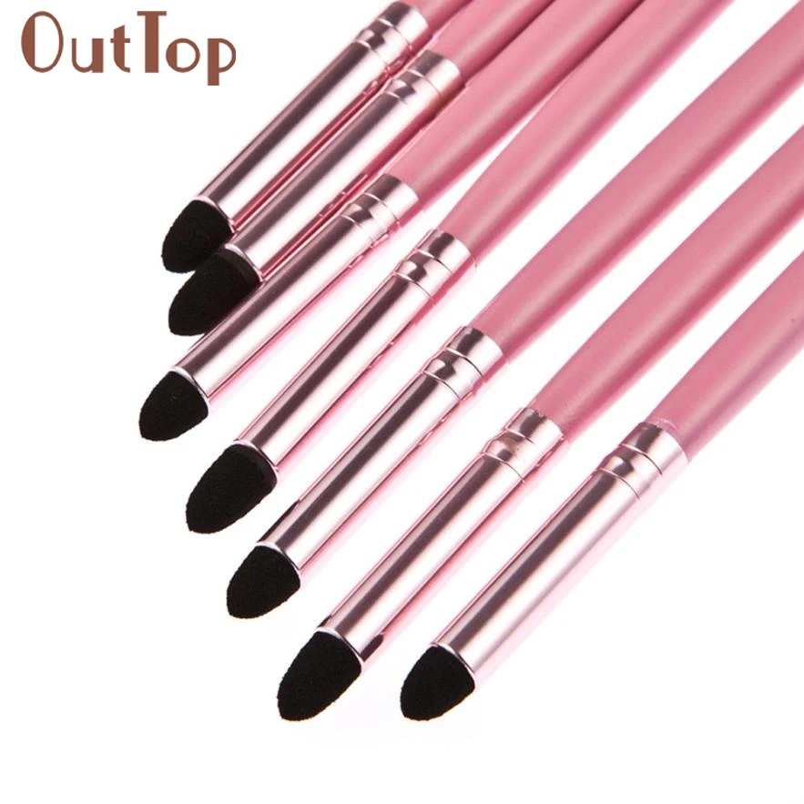 1 шт. функциональная розовая двухголовая губчатая насадка для теней + кисть