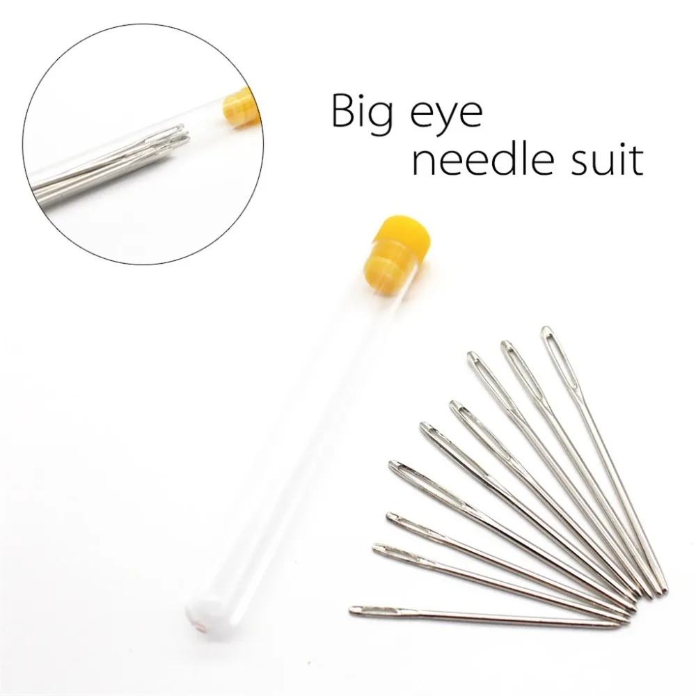 9 шт. большие иглы для глаз вышивка крестиком из нержавеющей стали пряжа вязания