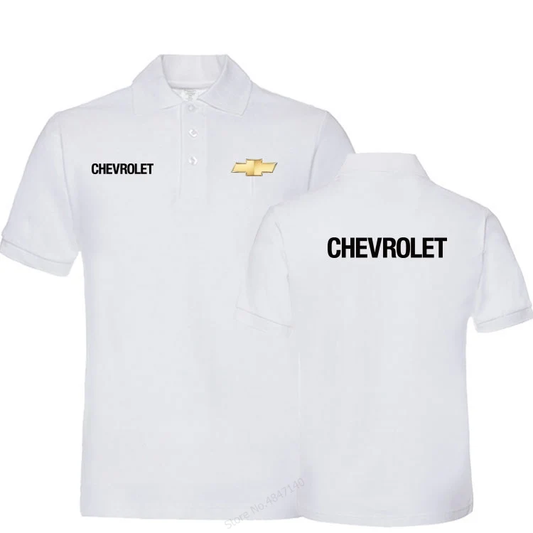 5 Мужской летний мужской воротник с коротким рукавом Chevrolet рубашка поло Модный сплошной цвет Топы Одежда - Цвет: 5