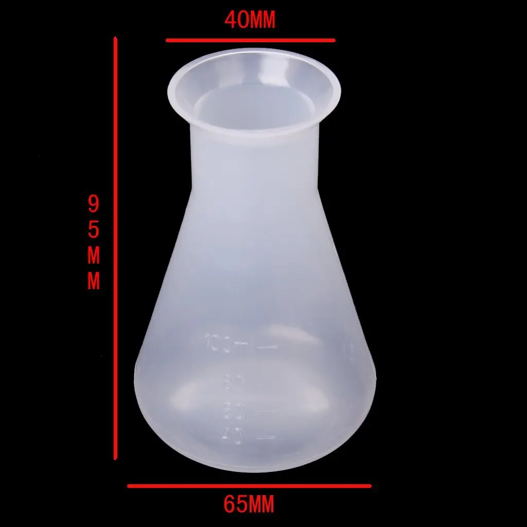 Erlenmeyer фляга для химии Лаборатория Пластик Прозрачный 100 мл.|erlenmeyer flask|plastic erlenmeyer