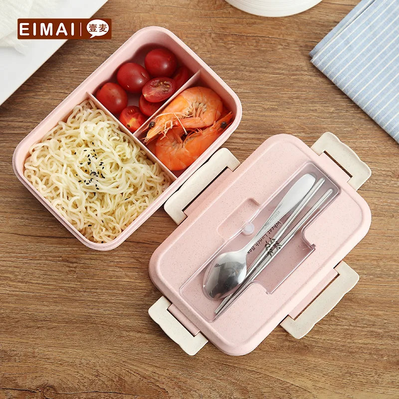 Портативный 3 сетки разделенный Ланч-бокс для микроволновой печи пищевой PP с