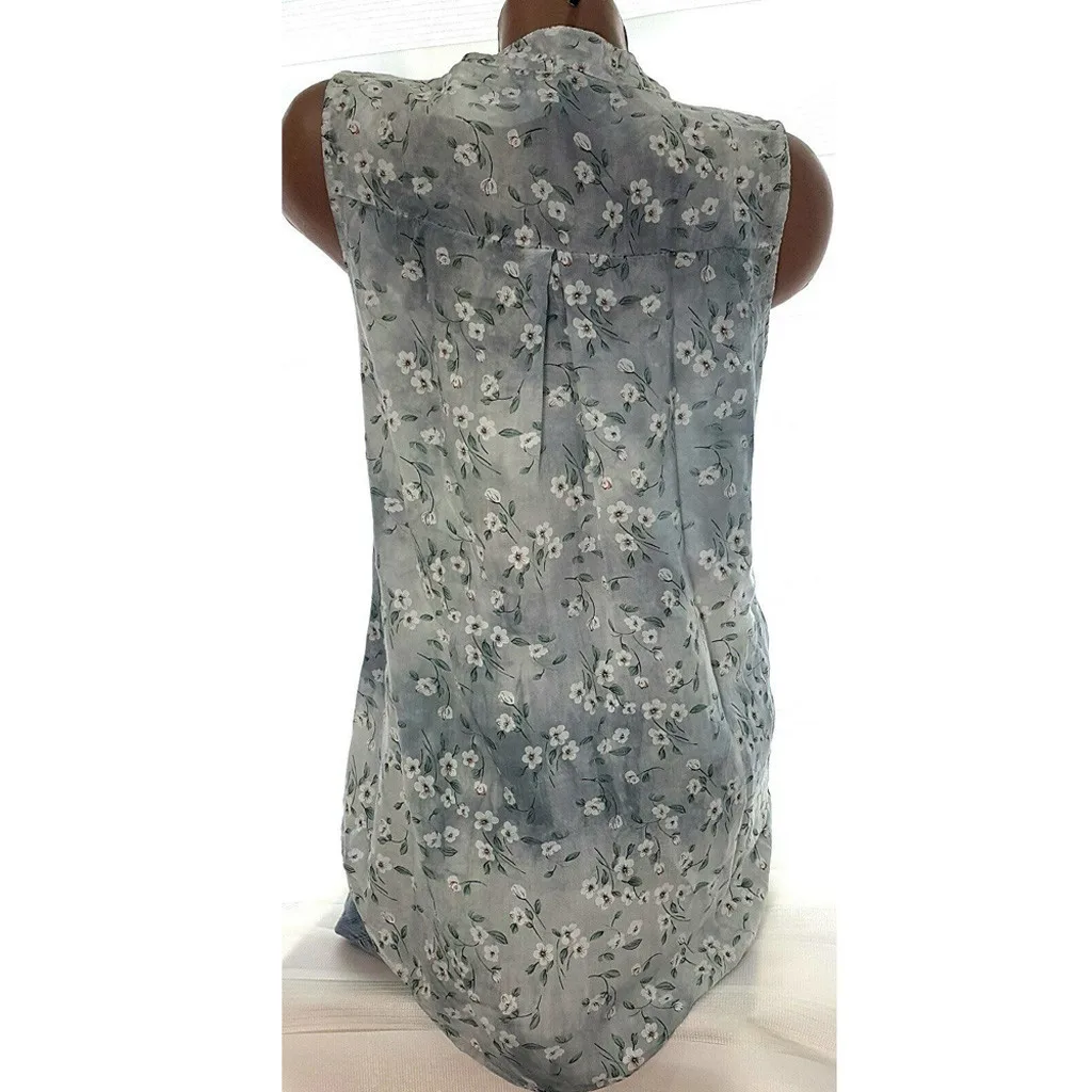 Женская винтажная Блузка с V образным вырезом и цветочным принтом|Блузки| |