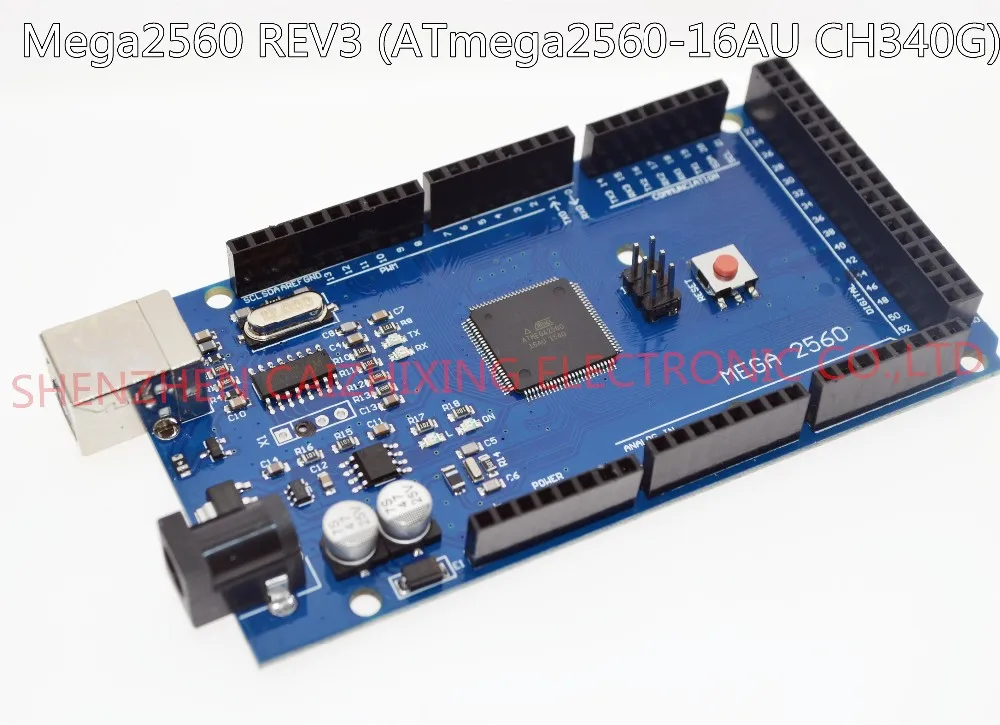 Плата Mega 2560 R3 Mega2560 REV3 (ATmega2560 16AU CH340G) на USB кабеле совместимом с arduino [без линии