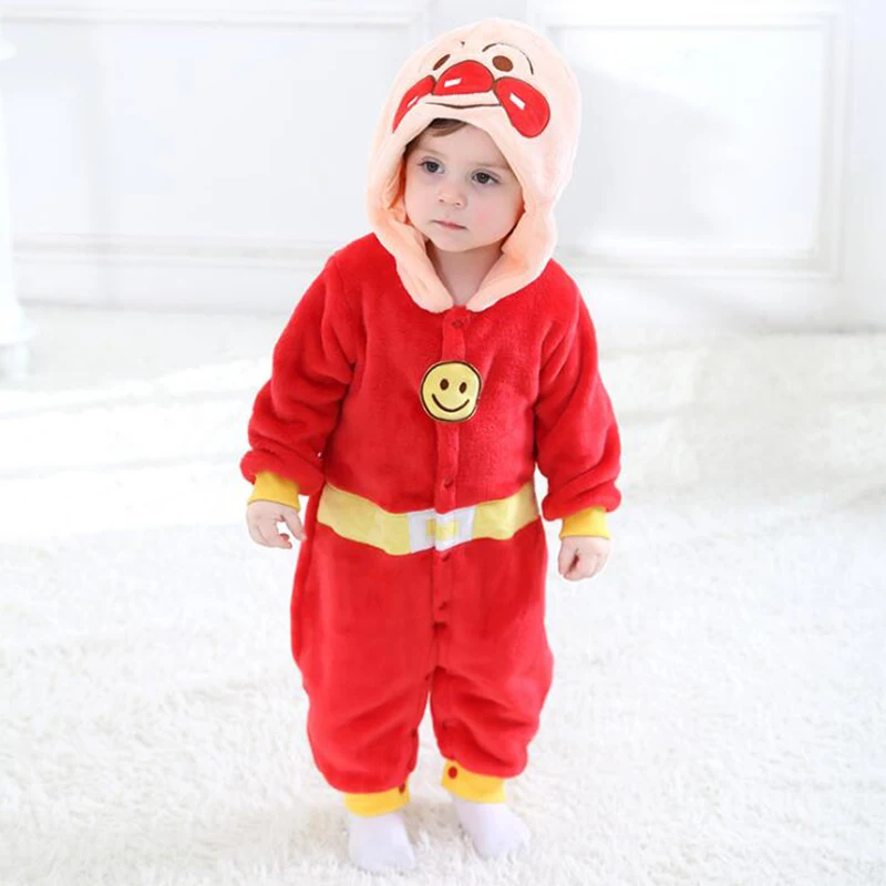 Фланелевые пижамы для малышей Anpanman Kigurumi Одежда новорожденных Детский комбинезон