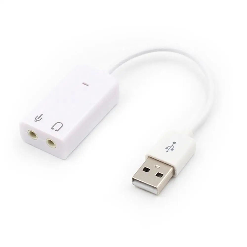 Белый Внешняя звуковая карта USB 3D Виртуальный 7,1 канала аудио адаптер Звуковая карта Plug& Play для настольных ПК ноутбуков Тетрадь - Цвет: Белый