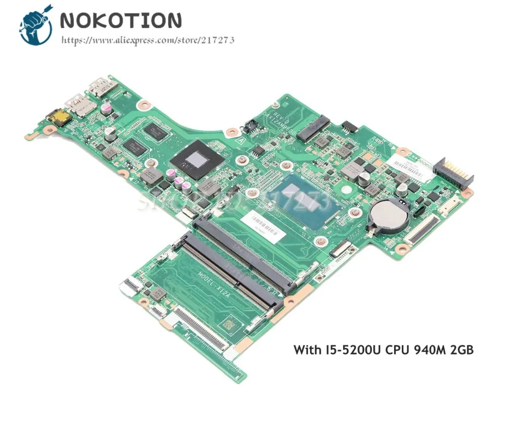 

NOKOTION для HP Pavilion 15-AB материнская плата для ноутбука DAX12AMB6D0 809044-501 809044-001 SR23Y I5-5200U CPU 940M 2GB