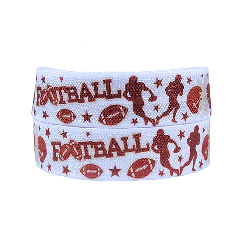 

Wholesale 50 yards football printed sports fold over elastic
