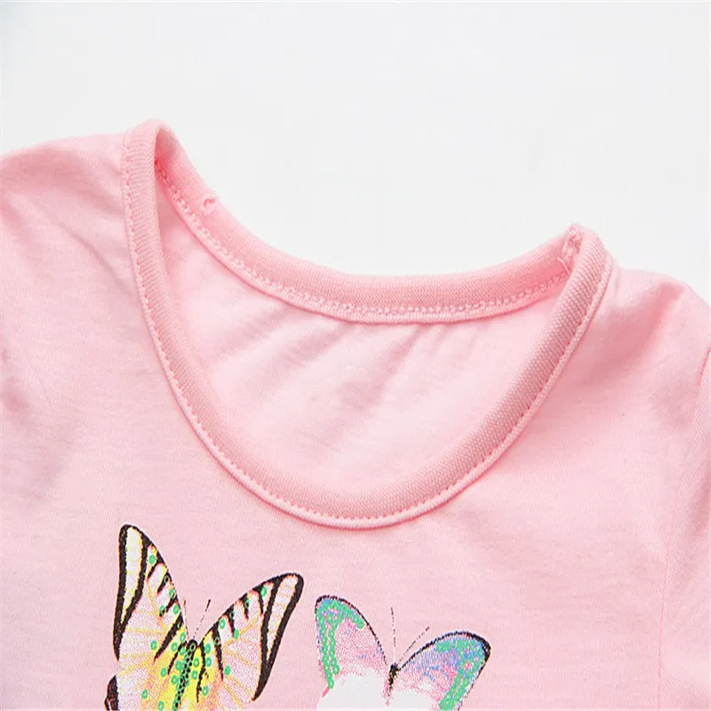 Baby girls new designed cartoon dresses with printed some butterflies kids style short sleeve summer dress top 2018 | Детская одежда и