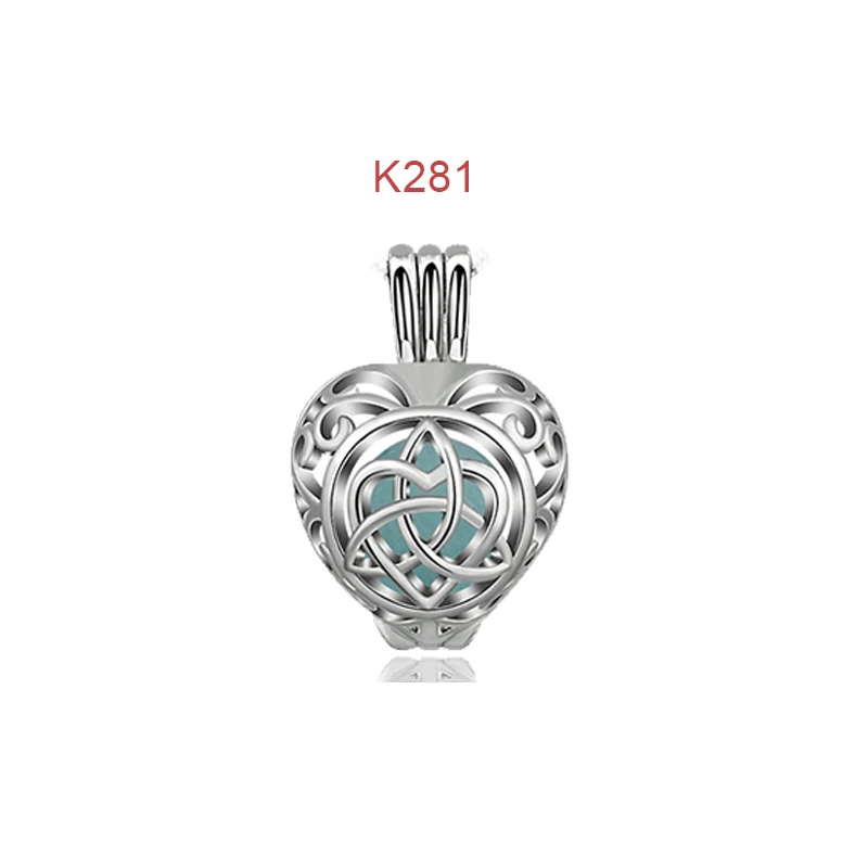 K281N08 EUDORA жемчужная клетка серебряный цвет медальон ароматерапия с парфюмом эфирное масло диффузор ожерелье 8 мм медальон кулон для DIY ювелирных изделий - Окраска металла: K281N08