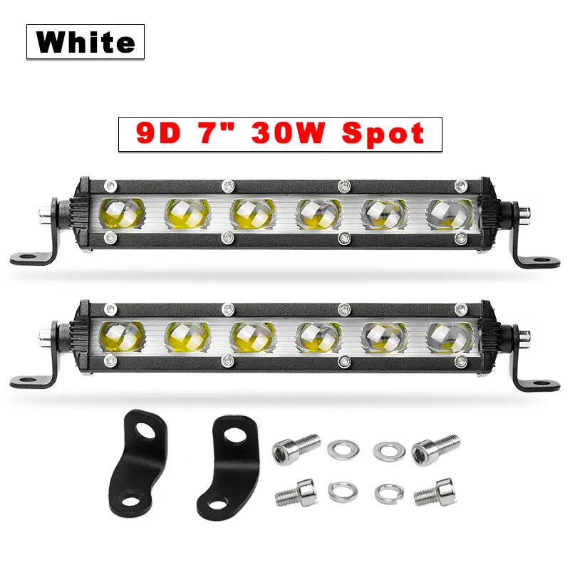 2pcs White Spot VISORAK " Красный Янтарный синий DRL 30 Вт Светодиодный рабочий светильник бар внедорожный светодиодный светильник для внедорожника 4X4 4WD грузовик ATV SUV мотоцикл - Цвет: 2pcs White Spot