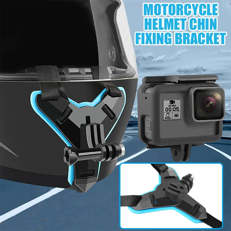 

Creative Chin Mount Motorcycle Helmet Blue Cycling Mount Adapter Helmet Chin Mount Portable Front Chin Mount