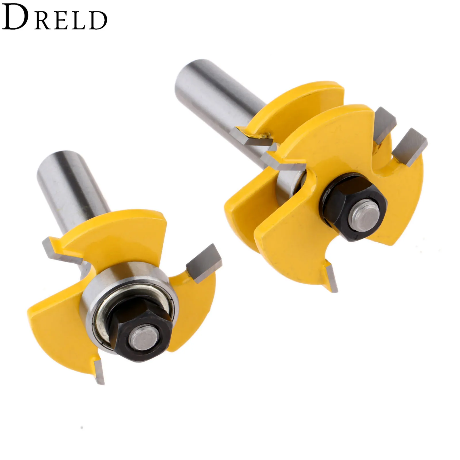 DRELD 2pcs 1/2 &quotхвостовик Язык и паз Соединительный маршрутизатор бит древесины
