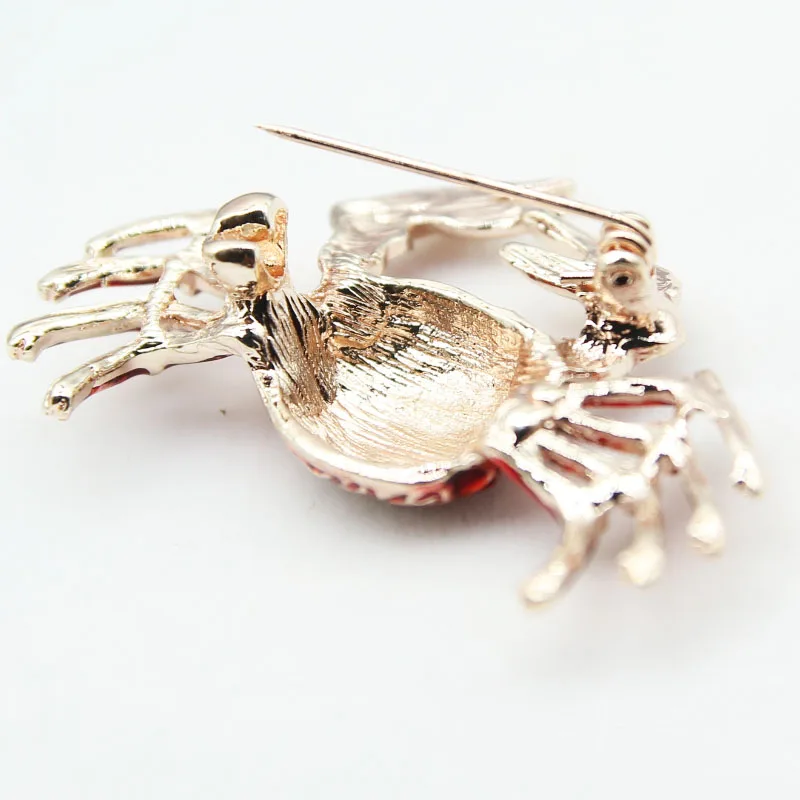 RHao Cute Enamel Orange Crab Brooch pins 4 colors choose women Men Clothes accessories animal brooch Boys girls hats collar | Украшения и