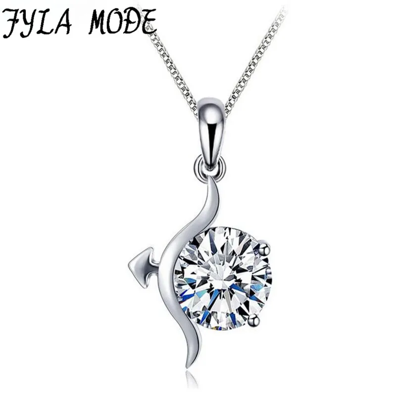 Fyla Mode подвеска Созвездия ожерелье 925 Серебро кулон Стрелец кубический циркон